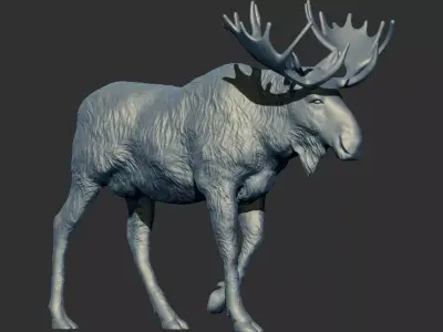 Moose Sculpture 3d Printable model 3D print model