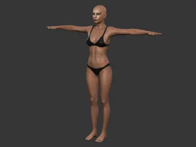 Game character Woman Low-poly 3D model buy