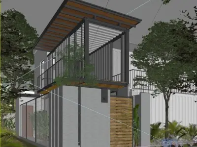Container apartment 3D model