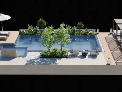 Pool Area Environment 3D model