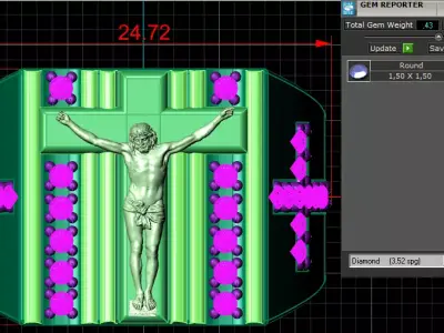 Jesus Cross Men Ring 3D Printable Jewelry Model 3D print model