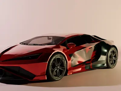 Futuristic Supercar Concept Low-poly 3D model