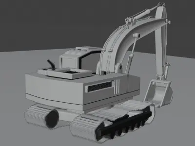 Excavator orange 3D model