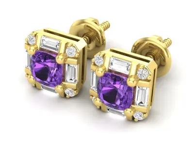 AV 592 Diamond Ladies Stud Earrings 3D print model