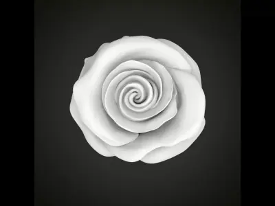Realistic rose flower 3D print model