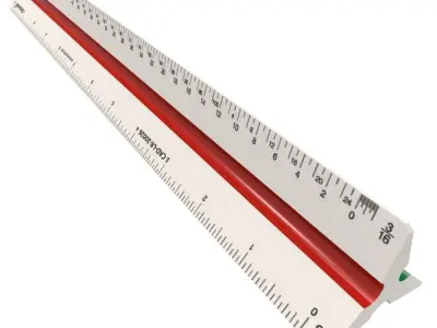 Architect Ruler Low-poly 3D model