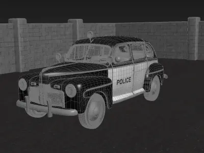 Police Classic Car 3D model