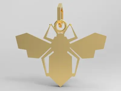 bee pendant enamel 3D print model