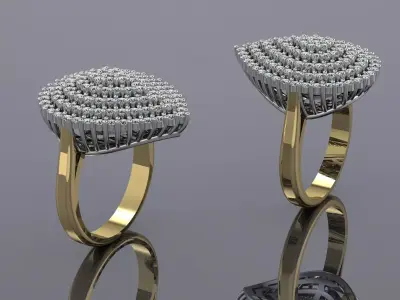 Jewelry Ring Gold 3D print model 55