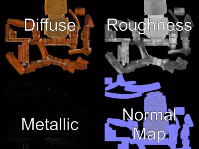 Classic Wood Rocking Chair model pack Low-poly 3D model