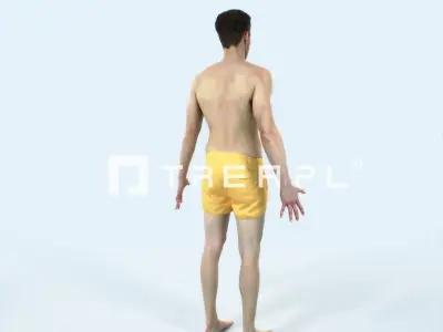 Virtue L Beach Animated Rigged Sports Man Low-poly 3D model