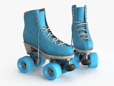 Roller Skates v2 3d model Low-poly 3D model