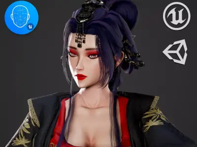 Chinese Noble Lady - Game Ready Low-poly 3D model