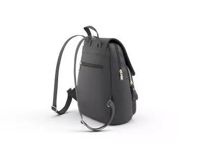 Leather Backpack Purse Low-poly 3D model