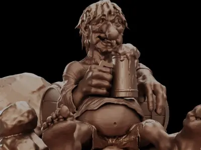 Troll with Beer 3D print model