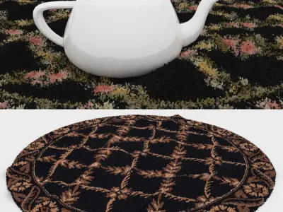 Round Rug Set 167 3D model