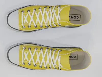 Basketball Leather Shoes Converse All Star Yellow 3D model