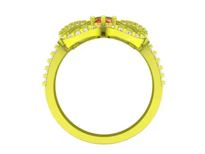 Luxury Floral Cluster Gemstone Ring for Women  5251 3D print model