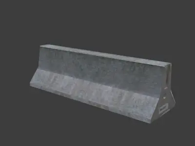 Concrete barrier Free low-poly 3D model