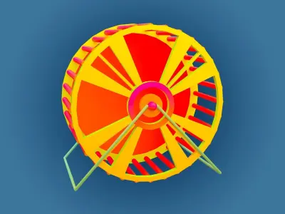 Hamster wheels 6 different shapes  Low-poly 3D model