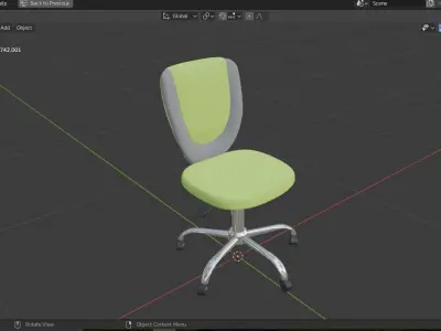 Office chair Low-poly 3D model 5