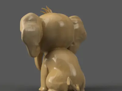 Cute Baby Elephant Decor Perfect for Desk - Table 3D print model