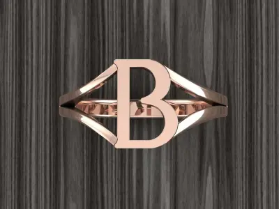 Jewelry Alphabet Ring B 3D print model purchase