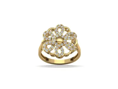 STL 3DM Women Ring Womens Ring Diamonds With Stone Model 3D print model