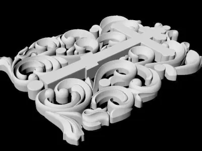 Central decor ornament for furniture 3D model 806