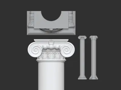 Columns Classical  Decoration N42 Low-poly 3D model