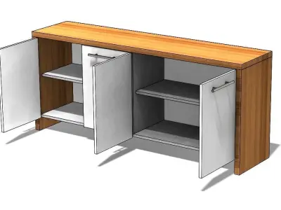 Wooden cabinet  Free low-poly 3D model