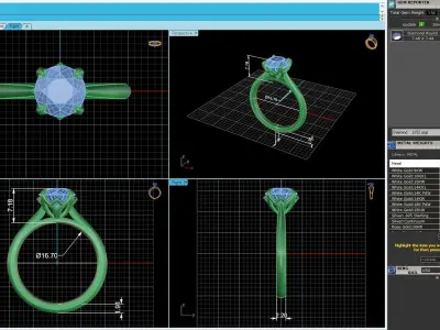 Solitaire Diamond Fashion Ring R15 3D print model