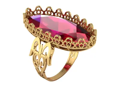 LUXURY ORIGINAL RUBY RING 3D PRINTABLE MODEL 3D print model