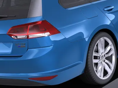 Volkswagen Golf Variant 2014 VRAY 3D model