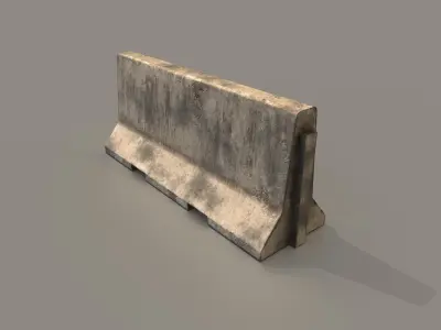 Concrete barrier Low-poly 3D model