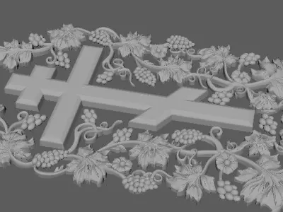dekor gold cross 3D model