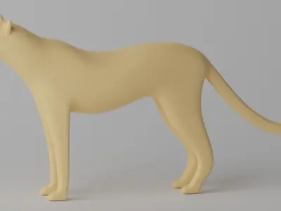 Cartoon Cheetah Black Panther Snow Leopard 3D model