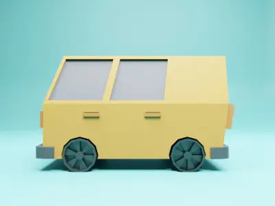 Low poly van toy car Low-poly 3D model