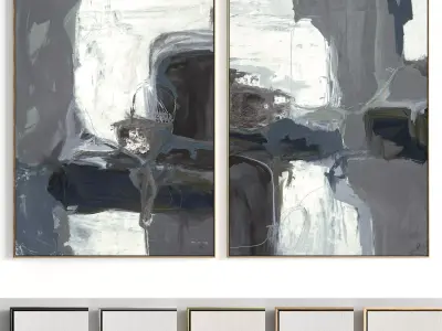 Plaster Two Photo Frame 101 Low-poly 3D model