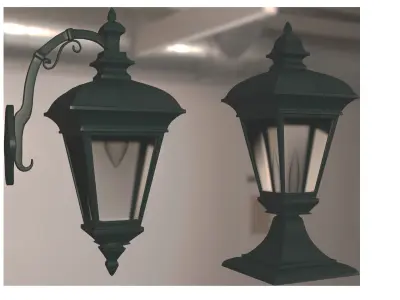 LightWall and Yard Low-poly 3D model
