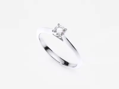 ZDR0157 solitaire diamond engagement ring gold 3D print model