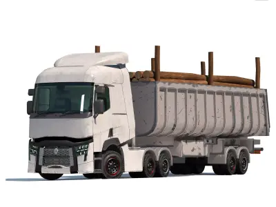 Renault truck trailer 3D model