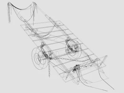 Donkey Cart Low-poly 3D model