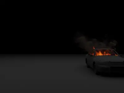 Burning car vdb 3D model