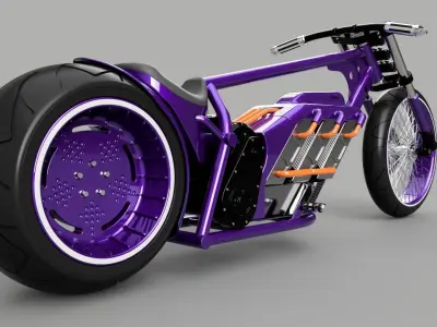 motorbike custom electro engines 3D model