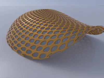 Open canopy structure with round perforations modern 3D model