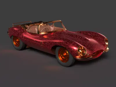 Red vintage car   3D model