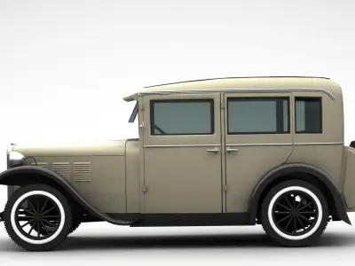 Antique Car Low-poly 3D model