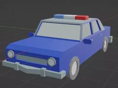 police car Free low-poly 3D model purchase