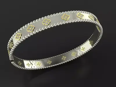 Van cleef Perlee clovers bracelet 3d printing model 3D print model